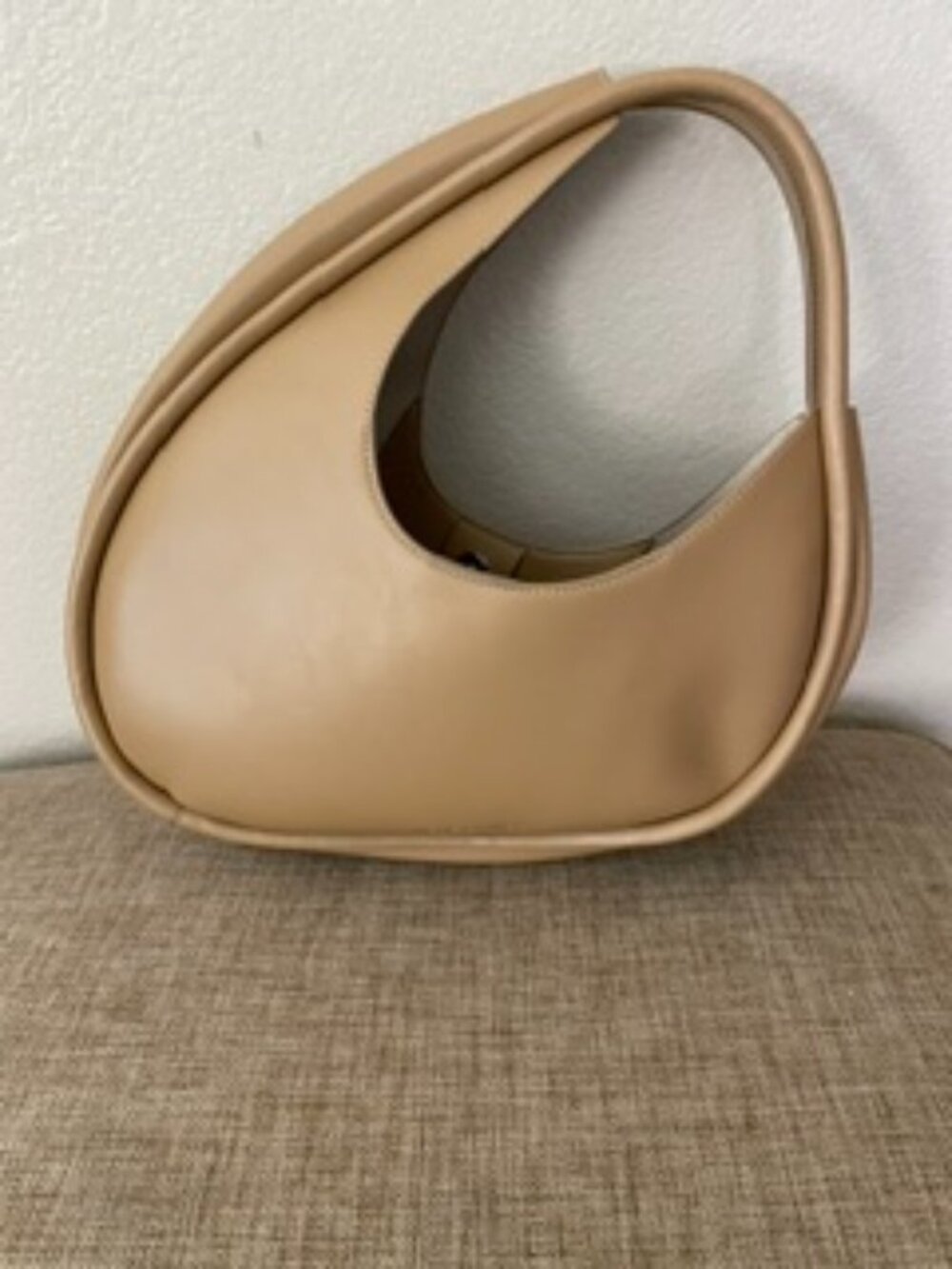 Melie Bianco leather shoulder bag in Nude.